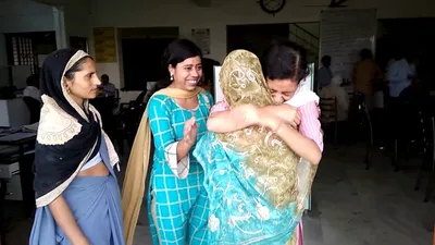 Volunteers and residents