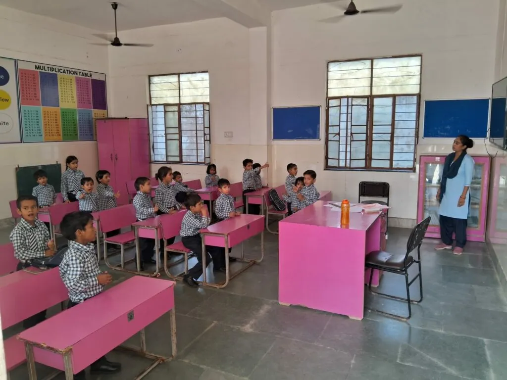 Classroom setting and desks